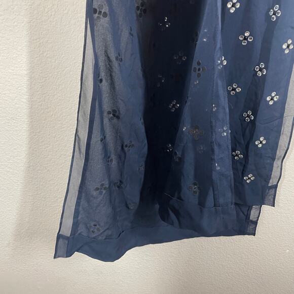 Diane Von Furstenberg 2 Abrielle Crystal Scoop Dress Mini Navy Silk Sleeveless - Picture 6 of 14